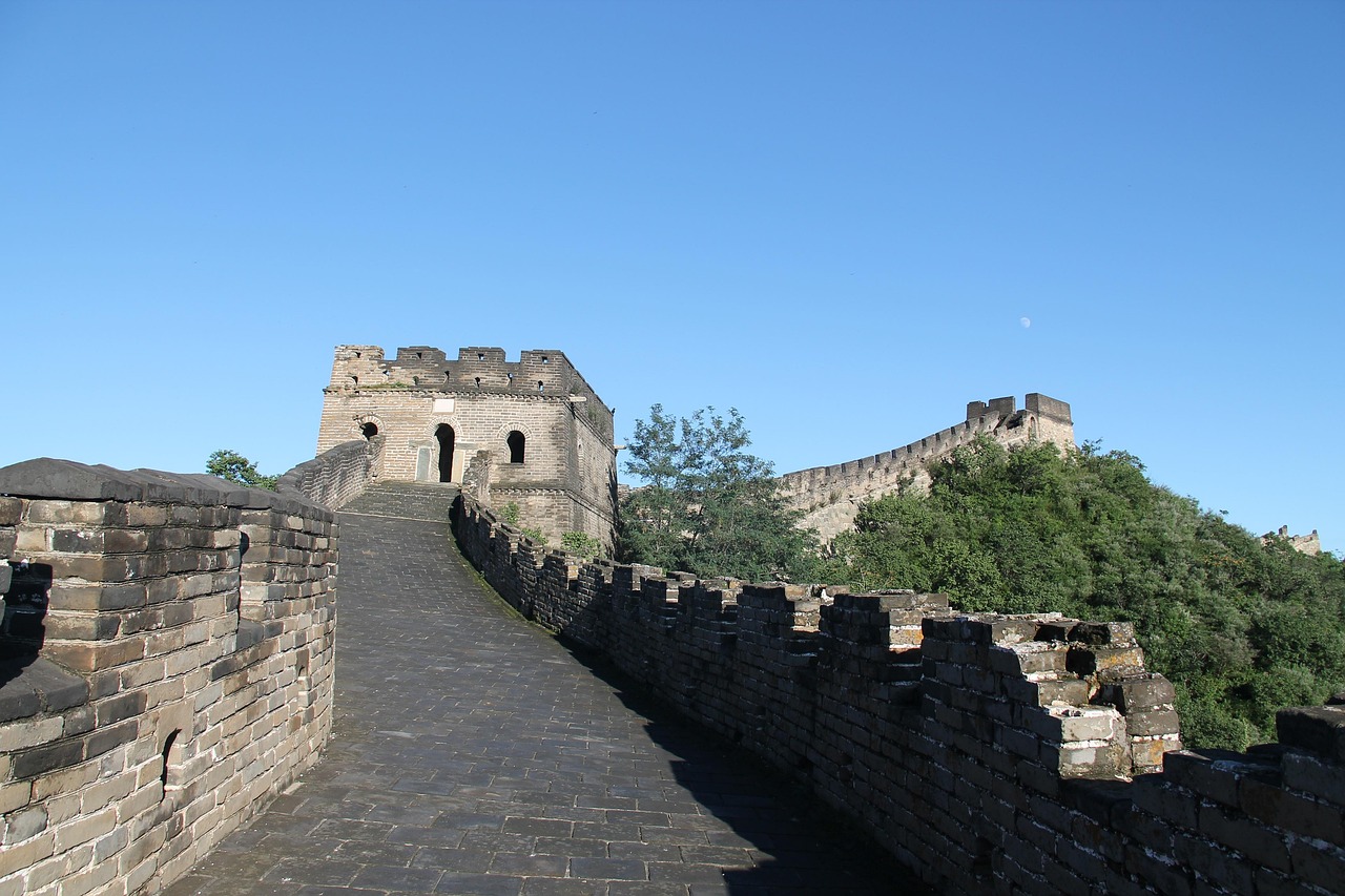 great wall, mutianyu great wall, china, you are the one, blue sky and white clouds, nature, summer, mutianyu, beijing, h